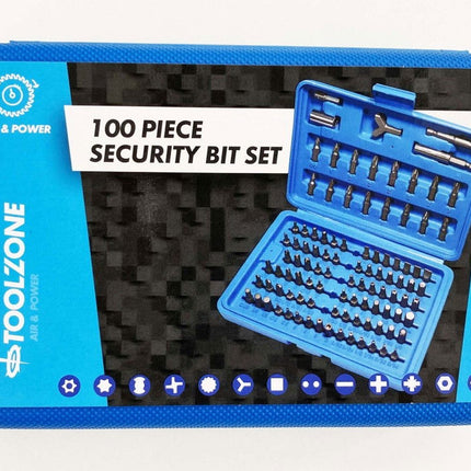 Security Power Bit Set Crv 100PC Star Torq Spline Tri-wing Square Spanner Hex - Toolzone KDPSD244