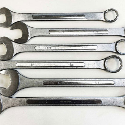 Jumbo Combination Spanners Set 6PC 1-3/8 To 2 Af - Toolzone KDPSP009