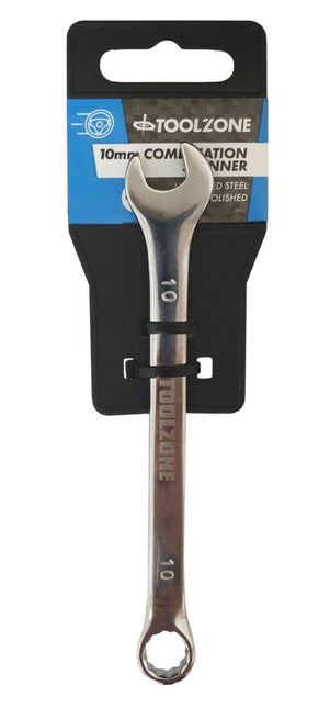 Combination Spanner 10mm Polished Chrome Vanadium - Toolzone KDPSP113