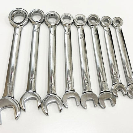 Combination Spanner Set 8pc Mini 4-9mm Carbon Steel Chrome Plated - Toolzone KDPSP157