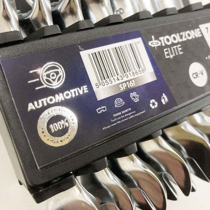 Combination Spanner Set 7pc Af Stubby Chrome Vanadium In Rack - Toolzone KDPSP161