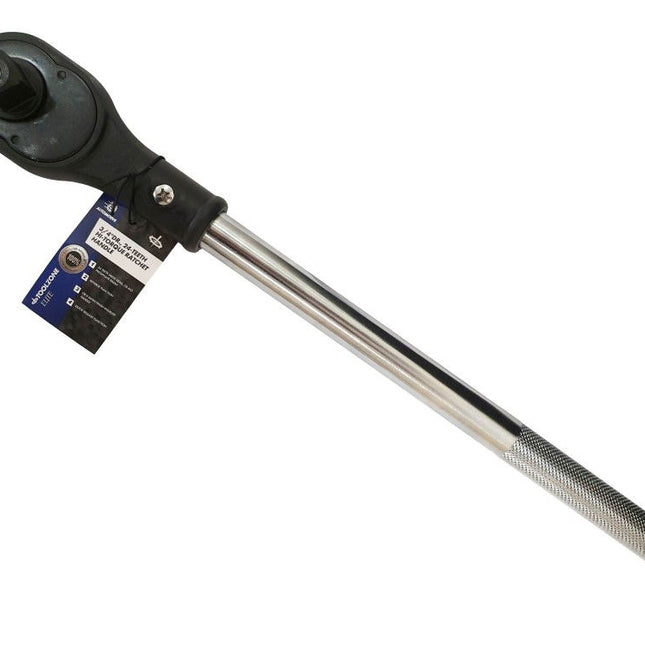 Ratchet Handle 3/4 Drive 24 Teeth Reversible Crv Quick Release - Toolzone KDPSS017