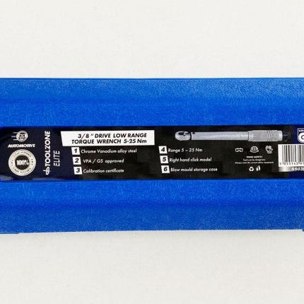 Torque Wrench 3/8 Drive 5-25nm Calibration Certificate Locking Nut - Toolzone KDPSS030