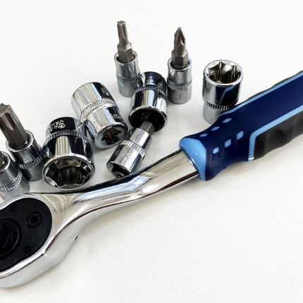 Socket Set 1/4 Drive 38pc Crv DIN3124 4-14mm Ph Pz Hex Star - Toolzone KDPSS032