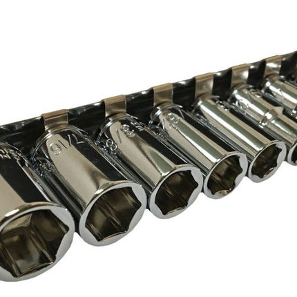 Socket Set 1/4 Drive Shallow Af 10pc 5/32-1/2 Crv Polished - Toolzone KDPSS034