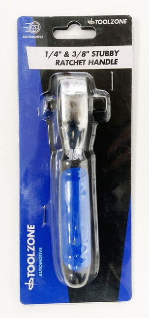 Ratchet Handle Stubby 1/4 & 3/8 Drive 72 Teeth 5-3/8 - Toolzone KDPSS065