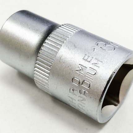 Socket 1/2 Drive 13mm Crv Satin Single Hex - Toolzone KDPSS072