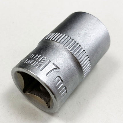 Socket 1/2 Drive 17mm Crv Satin Single Hex - Toolzone KDPSS076