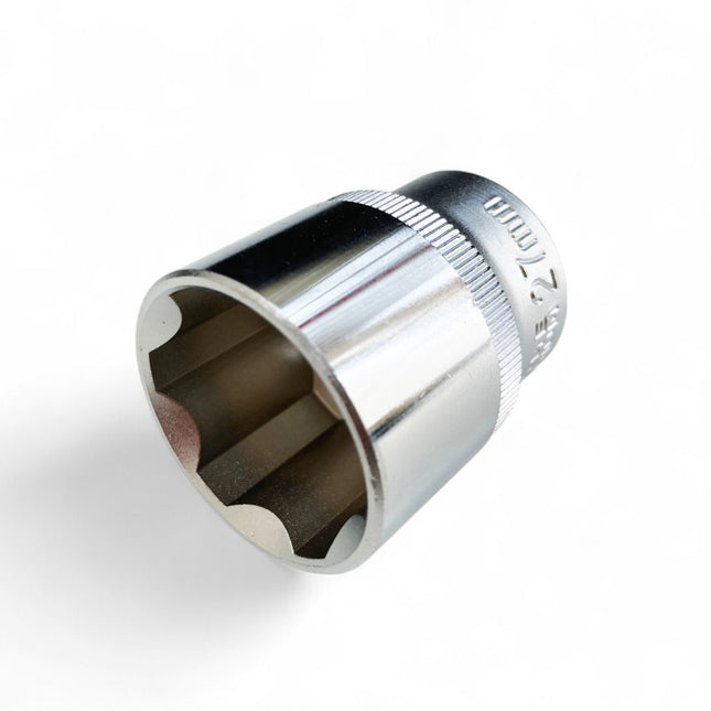Socket 1/2 Drive 27mm Crv Satin Single Hex - Toolzone KDPSS085