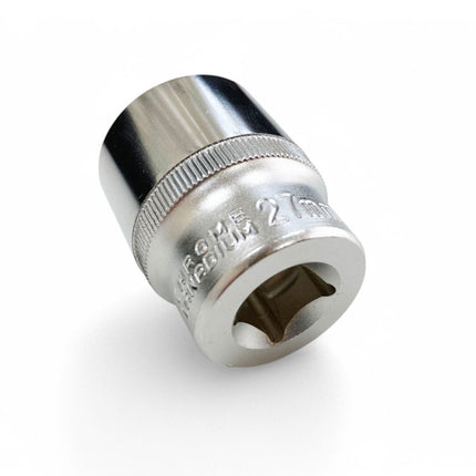 Socket 1/2 Drive 27mm Crv Satin Single Hex - Toolzone KDPSS085