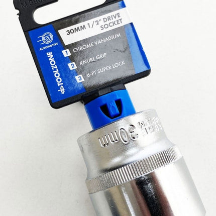 Socket 1/2 Drive 30mm Crv Satin Single Hex - Toolzone KDPSS087