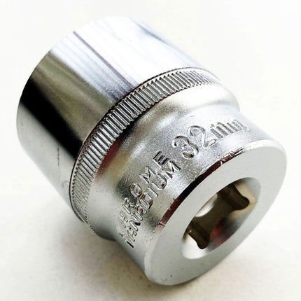 Socket 1/2 Drive 32mm Crv Satin Single Hex - Toolzone KDPSS088