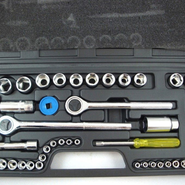 Socket Set 1/4 3/8 1/2 Drive 52 Pieces Metric & Af - Toolzone KDPSS102