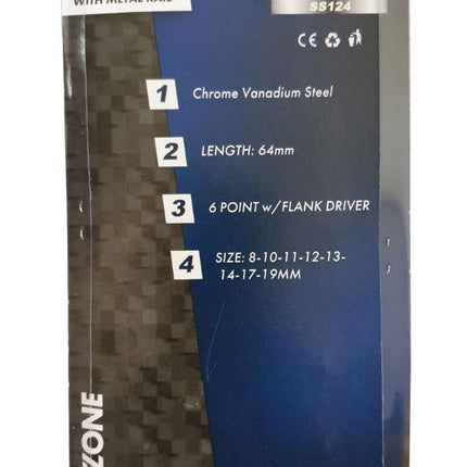 Impact Socket Set 3/8 Drive Deep 8 Pieces 8-19mm - Toolzone KDPSS124