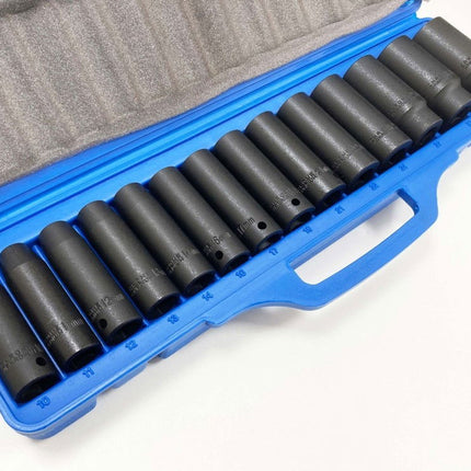 Impact Socket Set 1/2 Drive Deep 14 Pieces 10-32mm - Toolzone KDPSS127