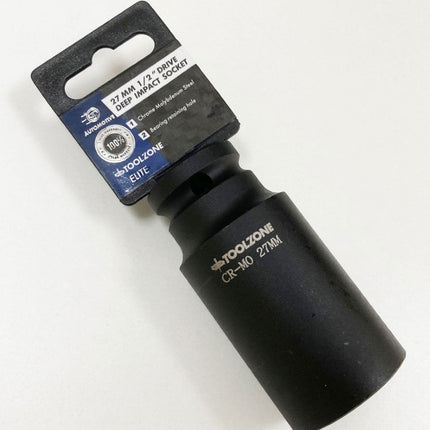 Impact Socket 1/2 Drive Deep 27mm Crmo - Toolzone KDPSS131