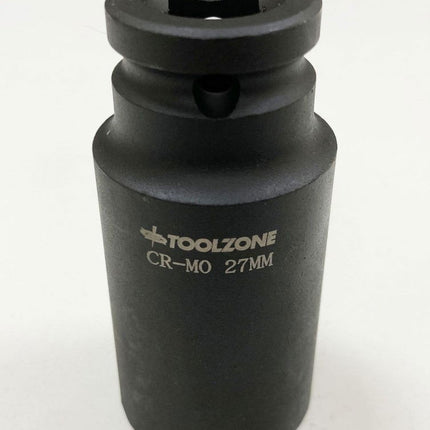 Impact Socket 1/2 Drive Deep 27mm Crmo - Toolzone KDPSS131