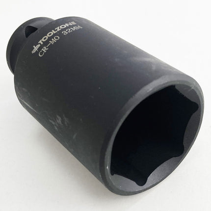 Impact Socket 1/2 Drive Deep 32mm Crmo - Toolzone KDPSS133