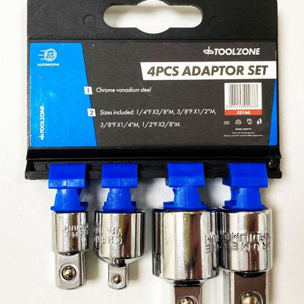 Socket Adaptor And Reducer Set 4 Pieces Crv - Toolzone KDPSS166