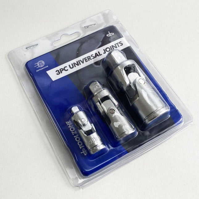 Universal Joint Set 3 Pieces 1/4 3/8 1/2 Drive Crv - Toolzone KDPSS172