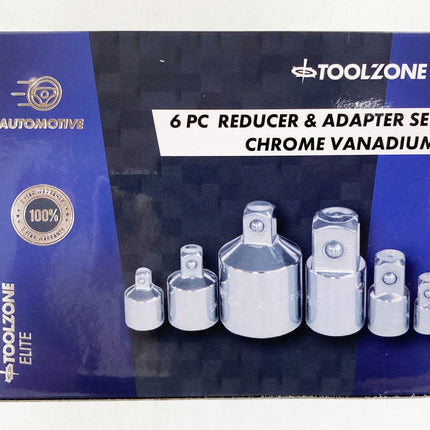 Adaptor Set 6 Pieces Crv Satin Finish - Toolzone KDPSS203