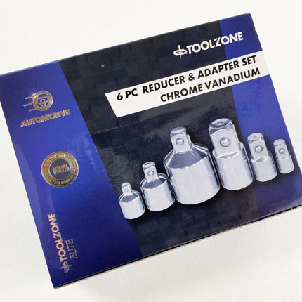 Adaptor Set 6 Pieces Crv Satin Finish - Toolzone KDPSS203