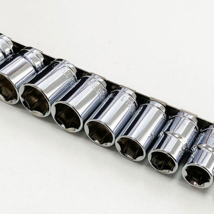 Socket Set Shallow 1/2 Drive Af 10 Pieces Crv Polished - Toolzone KDPSS208