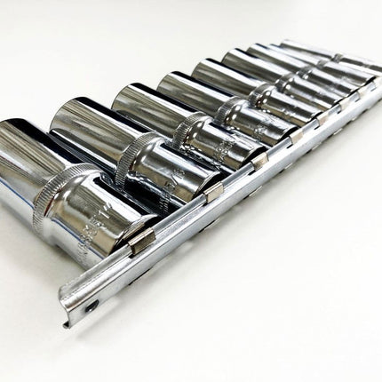 Socket Set Deep 1/2 Drive Af 10 Pieces Crv Polished - Toolzone KDPSS219