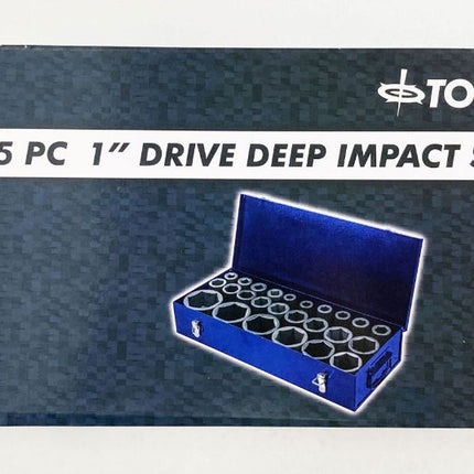 Deep Impact Socket Set 25 Pieces 1 Drive 17mm-75mm Chrome Molybdenum - Toolzone KDPSS263