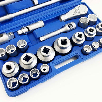 Socket Set 26 Pieces 3/4 And 1 Drive 21mm-65mm Carbon Steel - Toolzone KDPSS301
