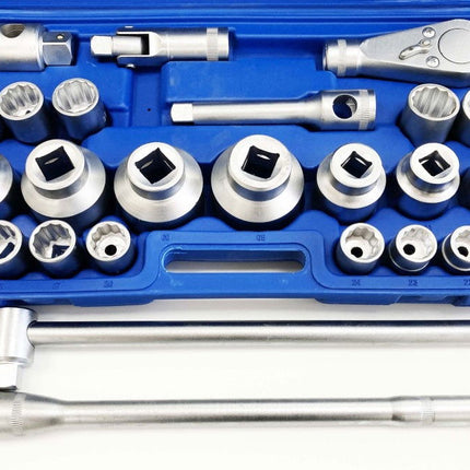 Socket Set 26 Pieces 3/4 And 1 Drive 21mm-65mm Carbon Steel - Toolzone KDPSS301