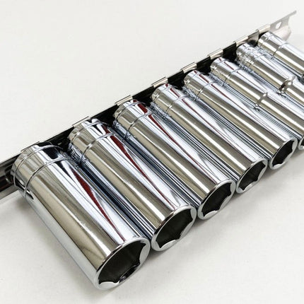 Deep Socket Set 8 Pieces 3/8 Drive Af Crv 5/16-3/4 - Toolzone KDPSS303