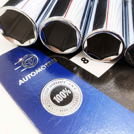 Deep Socket Set 8 Pieces 3/8 Drive Af Crv 5/16-3/4 - Toolzone KDPSS303