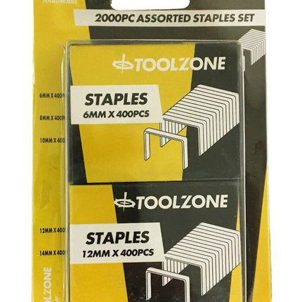 Staple Set 2000 Pieces 6mm-14mm For HD Staple Gun ST003 - Toolzone KDPST047