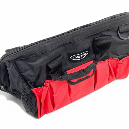 Tool Bag 16 28 Pockets Hard Base Nylon Red And Black - Toolzone KDPTB017