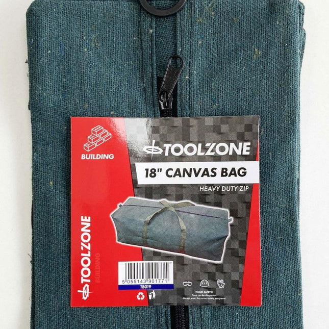 Toolbag 18 Canvas Zip Closure Water Resistant - Toolzone KDPTB019