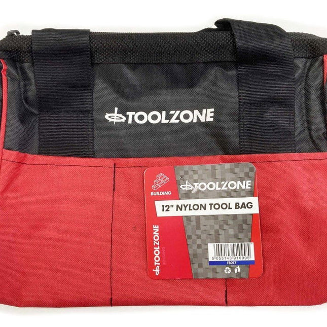 Toolbag Wide Opening 12 Heavy Duty Nylon With Wire Frame - Toolzone KDPTB077