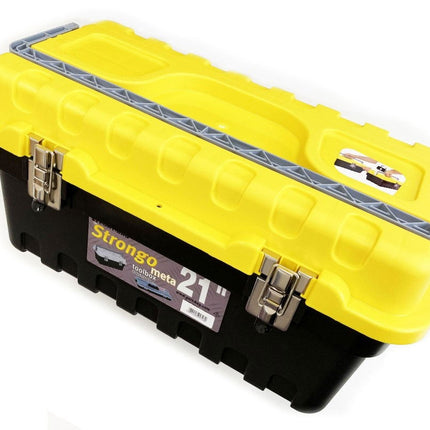 Toolbox Strongo 21 Heavy Duty With Metal Clasps And Carry Tray - Toolzone KDPTB087