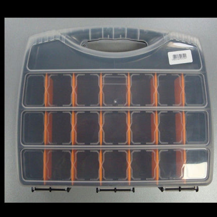 Organiser 320mm 22 Section With Interchangeable Dividers And Clear Lid - Toolzone KDPTB090