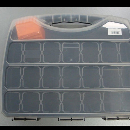 Organiser 380mm 22 Section With Interchangeable Dividers And Clear Lid - Toolzone KDPTB091