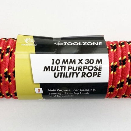 Multipurpose Utility Rope 10mm x 30m 70kg Capacity - Toolzone KDPTD051