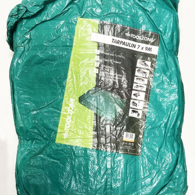 Tarpaulin 7m x 9m Polyethylene With Eyelets - Toolzone KDPTL011
