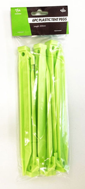 Plastic Tent Peg Set 225mm Pack Of 6 - Toolzone KDPTL024