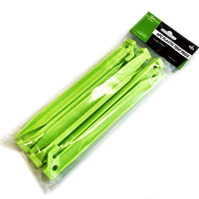 Plastic Tent Peg Set 225mm Pack Of 6 - Toolzone KDPTL024