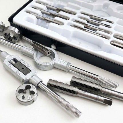 Tap And Die Set Bsf 20 Piece 3/16-1/2 Tungsten Alloy Steel - Toolzone KDPTP098