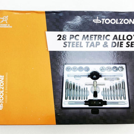 Tap And Die Set Metric 28 Piece Alloy Steel With Wrenches - Toolzone KDPTP099