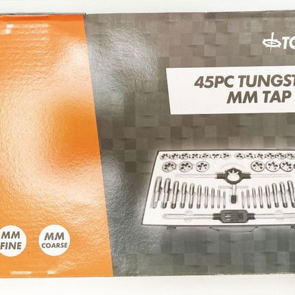 Tap And Die Set Metric 45 Piece Large Tungsten Alloy Steel - Toolzone KDPTP106