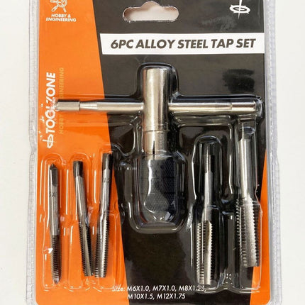 Tap Wrench Set 6 Piece With Metric Taps M6-M12 Alloy Steel - Toolzone KDPTP108