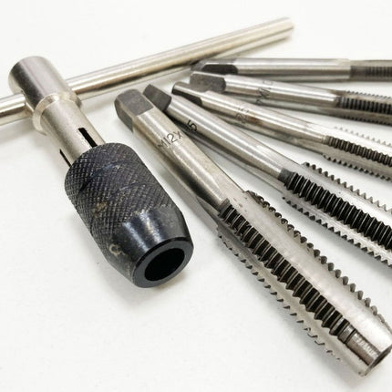 Tap Wrench Set 6 Piece With Metric Taps M6-M12 Alloy Steel - Toolzone KDPTP108