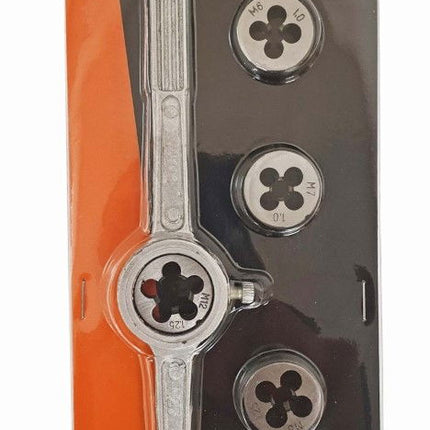 Die Set 6 Piece Metric M6-M12 Alloy Steel With Holder - Toolzone KDPTP109
